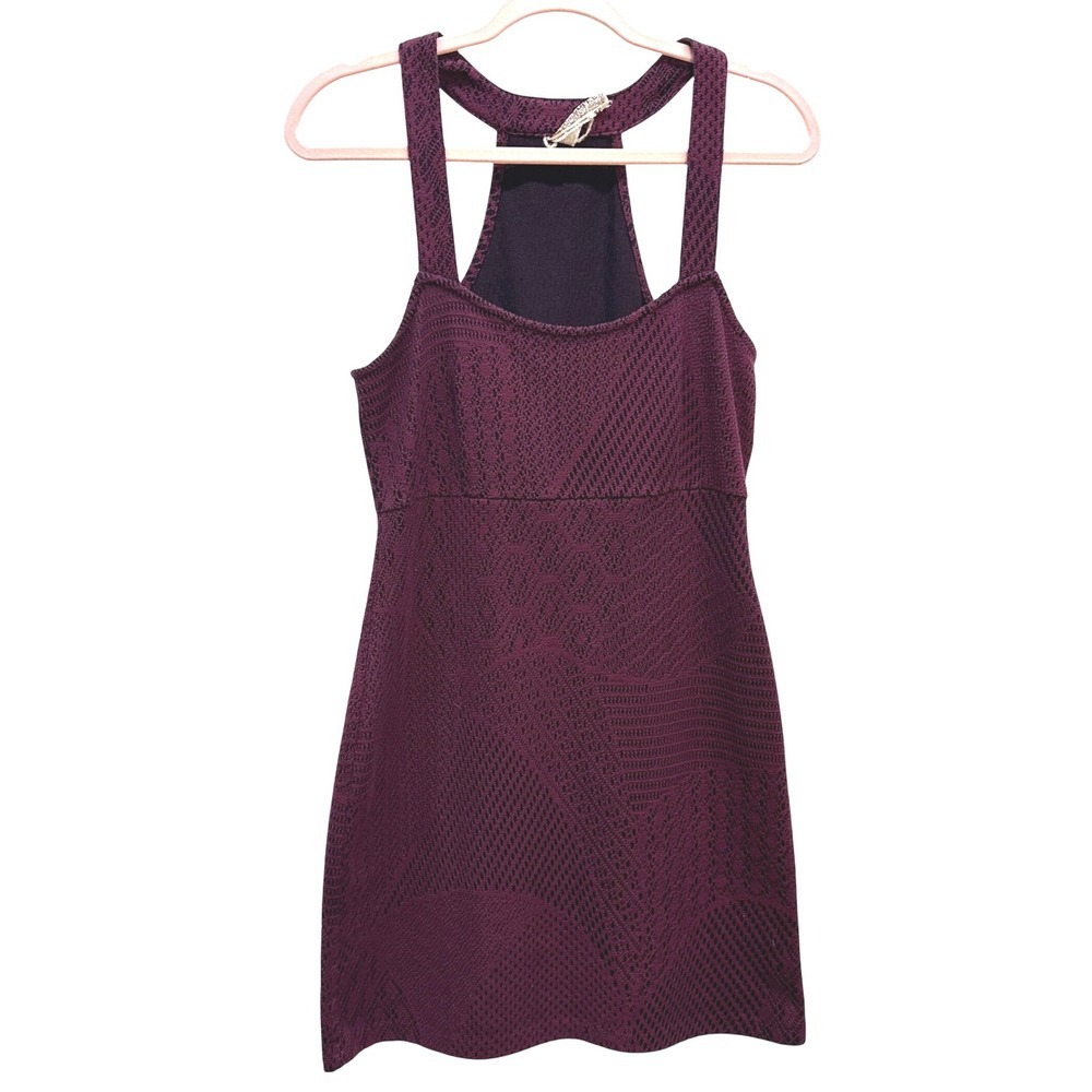 Free People Mini Dress in Deep Plum